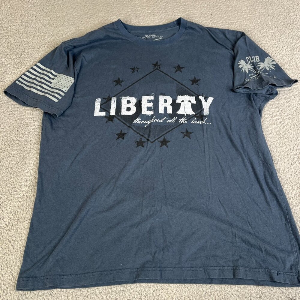 Grunt Style Men's Liberty Graphic T-Shirt Blue XL Throughout All The Land